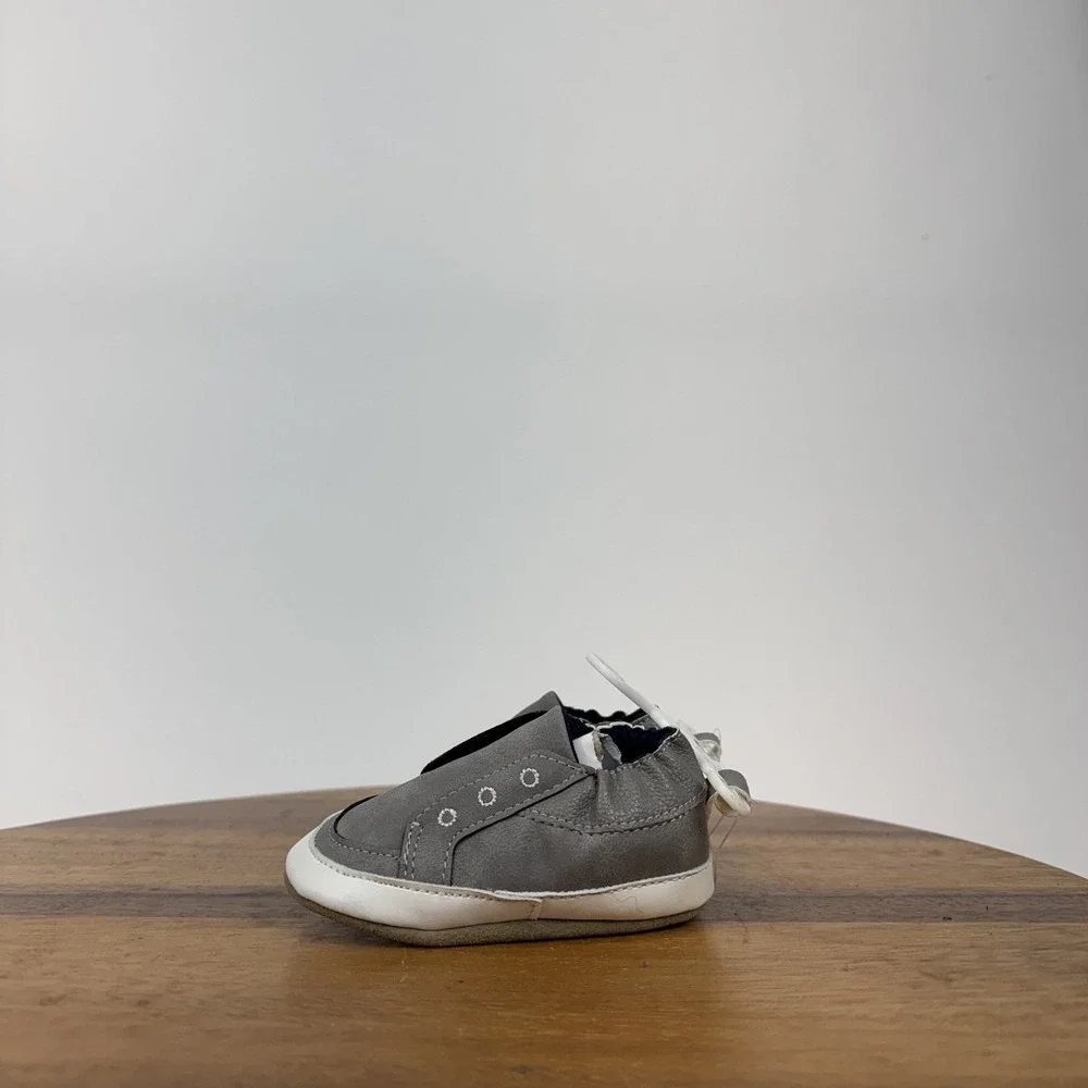New Infant Robeez Soft Soles Gray Comfort Casual Shoes Size‎ 6-12 Months NWOB